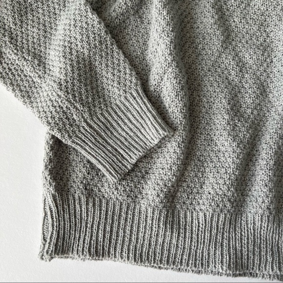 Shein | Gray Semi-Crop Knitted Sweater - Picture 5 of 9